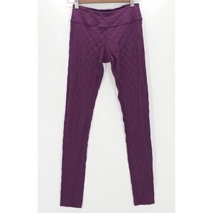 Beyond Yoga Quilted Leggings Purple Textured Yoga Pants Womens Medium USA